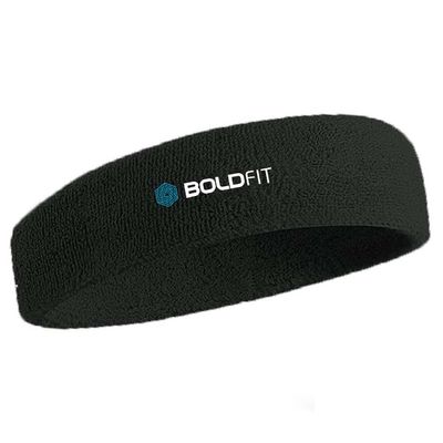 Boldfit Cotton Headbandsports Headband For Gym & All Sports - Black